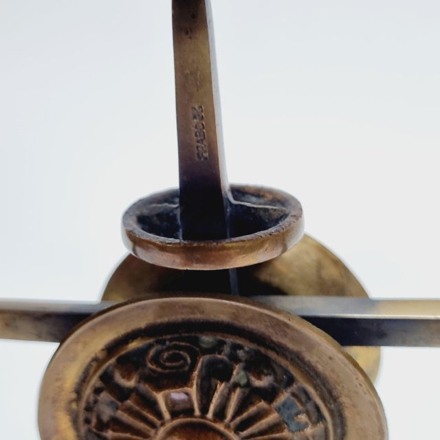 Brass Candleholder attributed to Gyula Szabó, 1970s For Sale - Image 6 of 14
