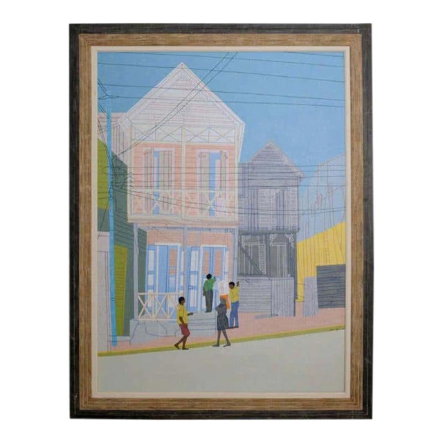 Cottages in St. Croix Oil on Canvas by Peter Lynn For Sale