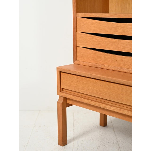 Modular Oak Bookcase by Marian Grabinski, 1960s For Sale - Image 6 of 10