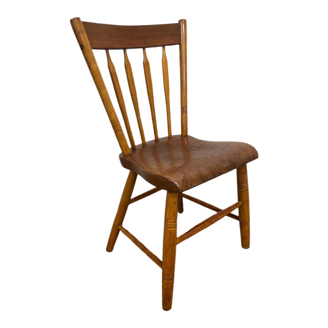 Antique Primitive 19th Century Handmade Farmhouse Chair For Sale