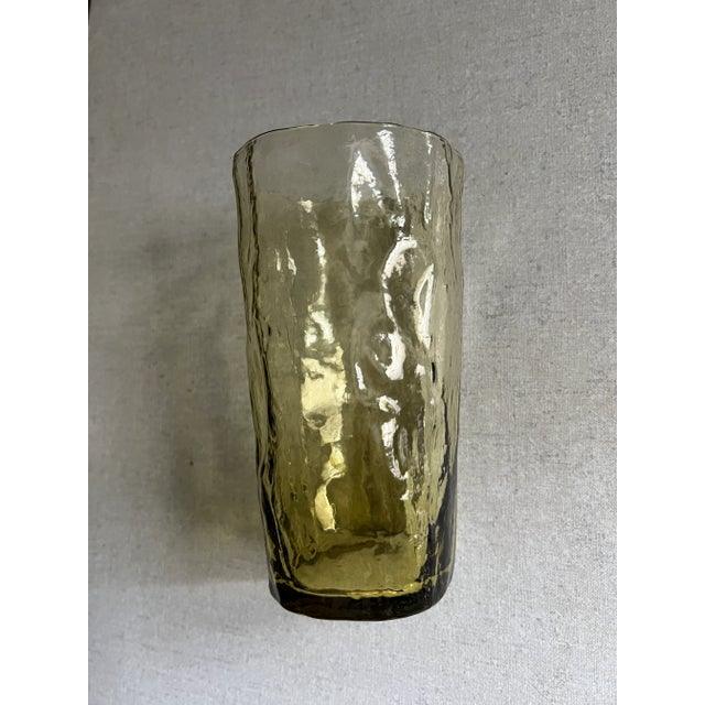 Light Yellow Late 20th Century Yellow Tall Textured Tumbler Glasses- Set of 12 For Sale - Image 8 of 10