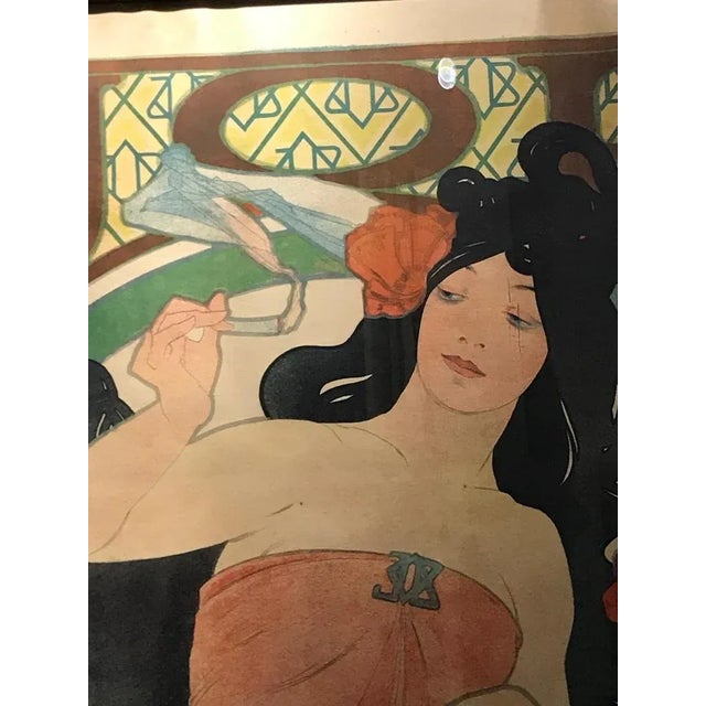 Brown Art Nouveau Alphonse Mucha Original Job Poster, 1898 For Sale - Image 8 of 13