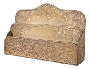 Tiffany Studios New York Zodiac Pattern Bronze Doré Letter Rack