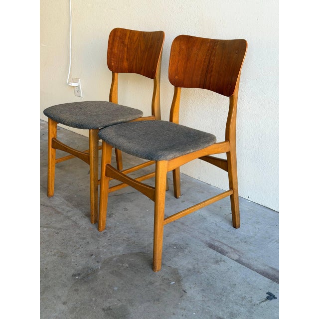 Set of 2 Teak Dining Chairs by Ib Kofod-Larsen for Christensen & Larsen - Danish Modern 1960s For Sale - Image 9 of 10