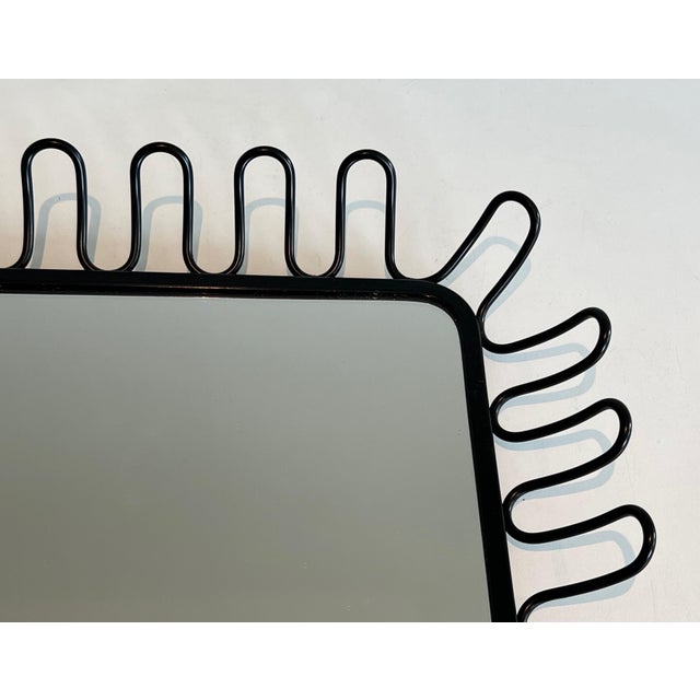 Black Lacquered Metal Mirrors Circa 1980 - a Pair For Sale - Image 6 of 12
