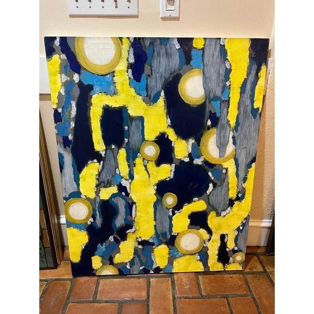Mid-Century Modern Abstract Mid-Century Modern Painting Titled "Lumieres" For Sale - Image 3 of 13