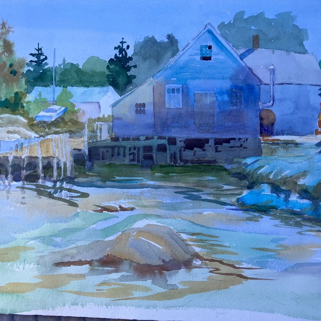 Original approx 15 x 22 painting on paper unsigned unframed (double sided)