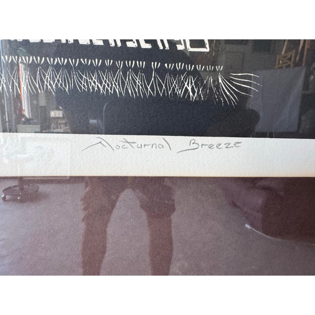 1980 Vintage Nefertiti Goodman “Nocturnal Breeze” Signed & Numbered Print – 20/125 – Framed For Sale - Image 9 of 12