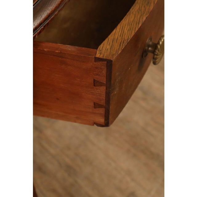 Antique Victorian Oak Partner's Writing Desk For Sale - Image 4 of 18