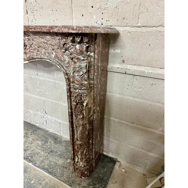 Large Antique Louis XV French Marble Fireplace, 1770 For Sale - Image 6 of 10