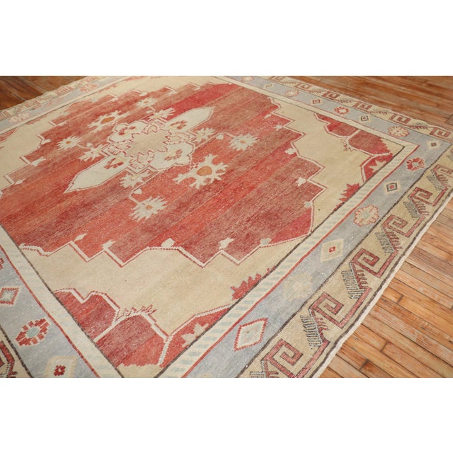 Square Size Vintage Turkish Anatolian, 9'4'' X 10'4'' For Sale - Image 4 of 11