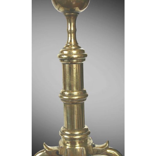 American Late 18th Century Federal Period Steeple Top Andirons For Sale - Image 3 of 5