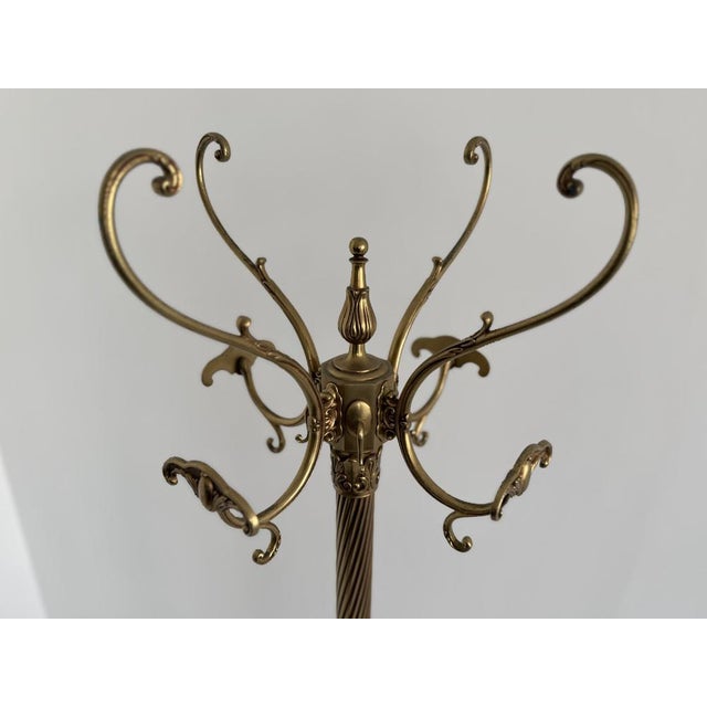 Italian Brass Hall Tree with Onyx Marble Base, 1960s For Sale - Image 11 of 18