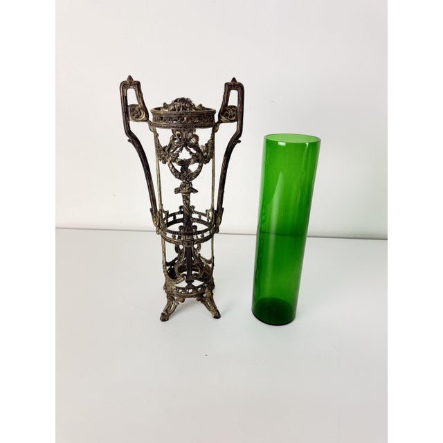 1940s Art Deco Vase in Bronze and Murano Glass, 1940s For Sale - Image 5 of 13