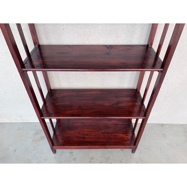 Mid 20th Century French Empire Style Walnut Four Shelves Etagere For Sale - Image 4 of 18