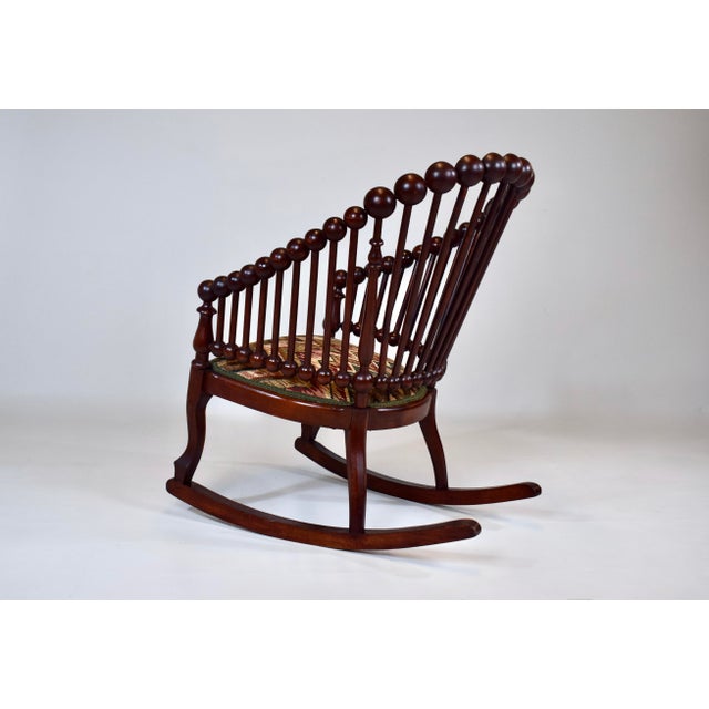 Antique Late 19th Century George Hunzinger "Lollipop" Rocking Chair For Sale - Image 9 of 13