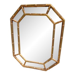 Late 20th Century Faux Bamboo Wall Mirror For Sale