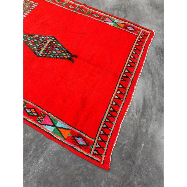 1980s Vintage Red Moroccan Rug - 6'8" X 14'6" Ft For Sale - Image 9 of 10