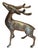 Adorable 1970s brass deer figurine, depicting a majestic antlered young buck. Solid heavy brass. Etching on the figurine...