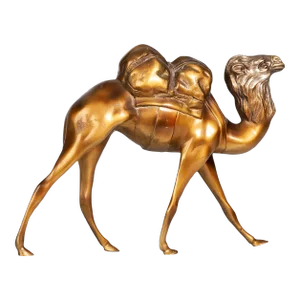 Early 20th Century Art Déco Gilt Brass Sculpture of a Galloping Camel, France