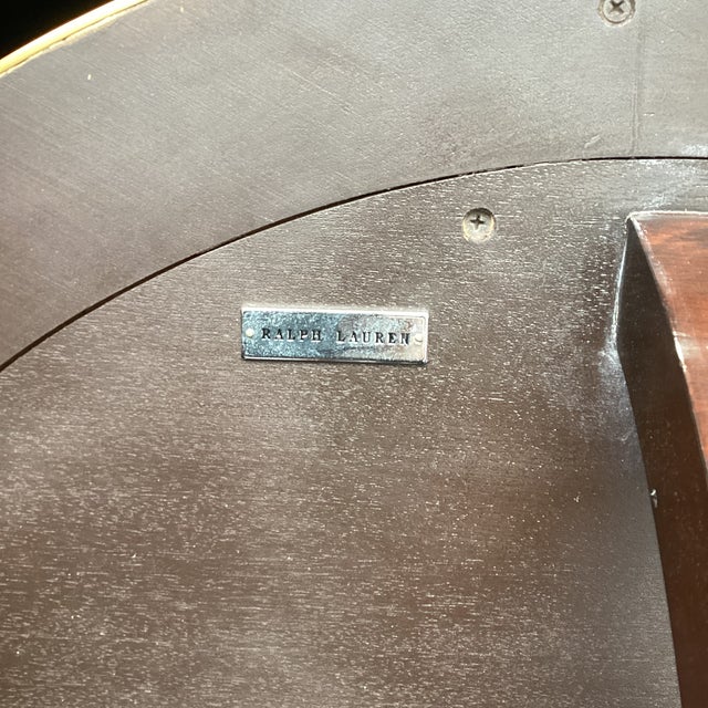 2000 - 2009 Ralph Lauren Mahogany Finish Occasional Table With Brass Details For Sale - Image 5 of 5