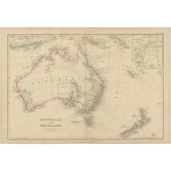 Antique Map of Australia and New Zealand by W. G. Blackie, 1859 For Sale - Image 6 of 6