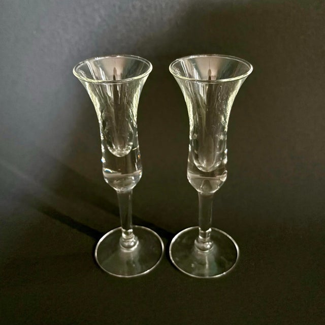1960s Vintage Holmegaard Cordial Glasses – Set of 2 Tulip Stem Aperitif Glasses – Denmark For Sale - Image 5 of 6
