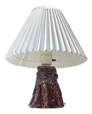 Vintage Tree Trunk Table Lamp in Glazed Ceramic, 1970s