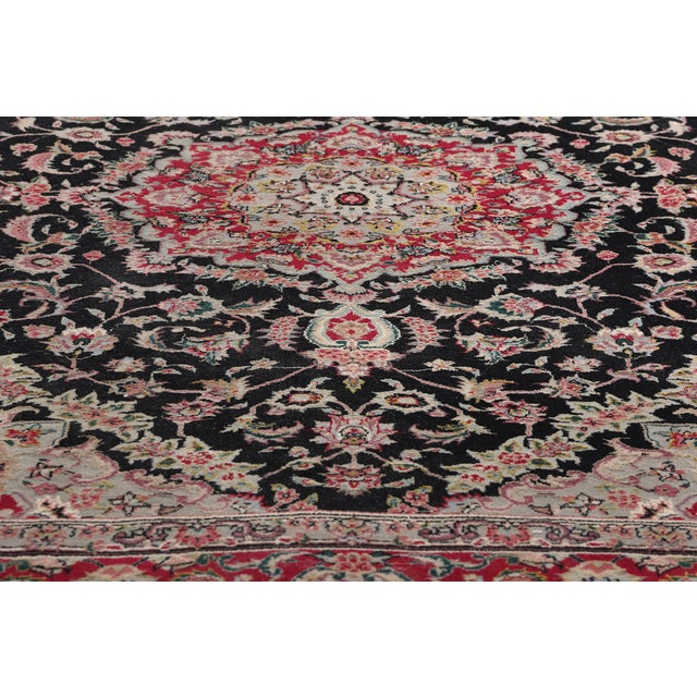 Late 20th Century Vintage Chinese Tabriz Wool & Silk Rug - 04'00 X 05'09 For Sale - Image 5 of 9
