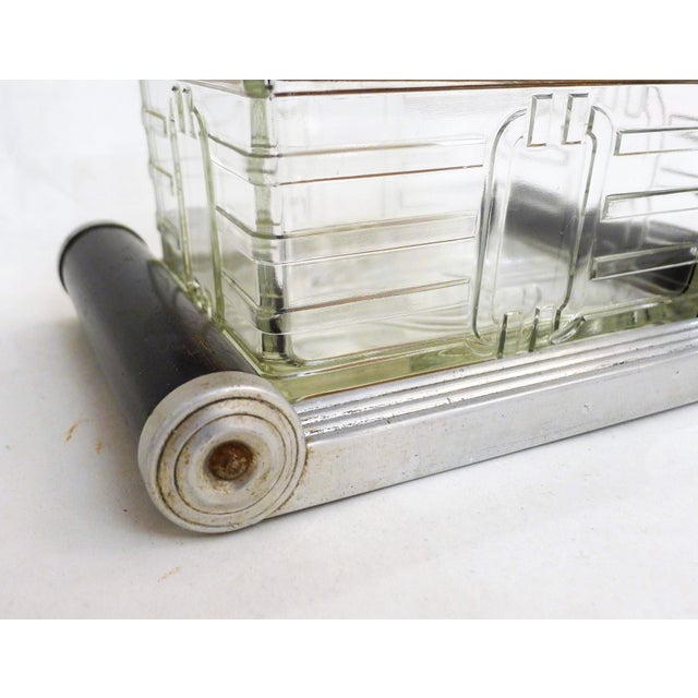 Modern Art Deco Biscuit Box on Small Mirror Tray, 1930s, Set of 2 For Sale - Image 3 of 12