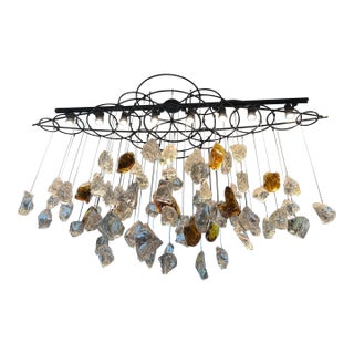 Modern Organic Sculptural Chandelier With a Glass Cluster Installation For Sale