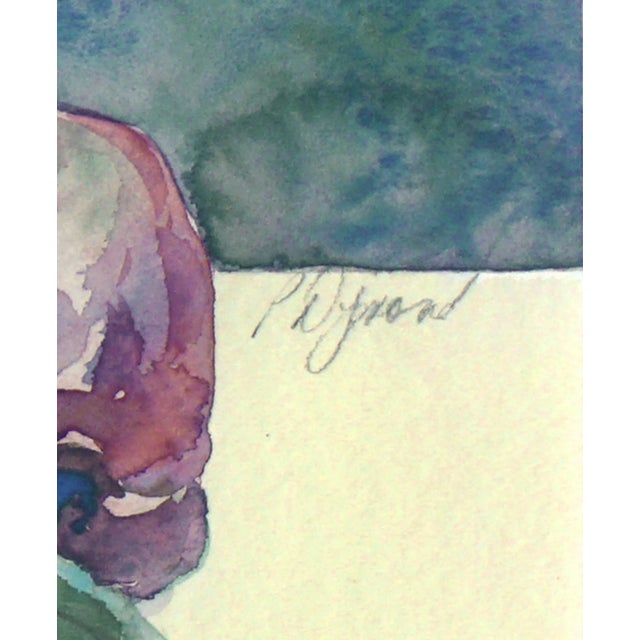2000 - 2009 435 Green & Red Apple Watercolor Still Life For Sale - Image 5 of 5