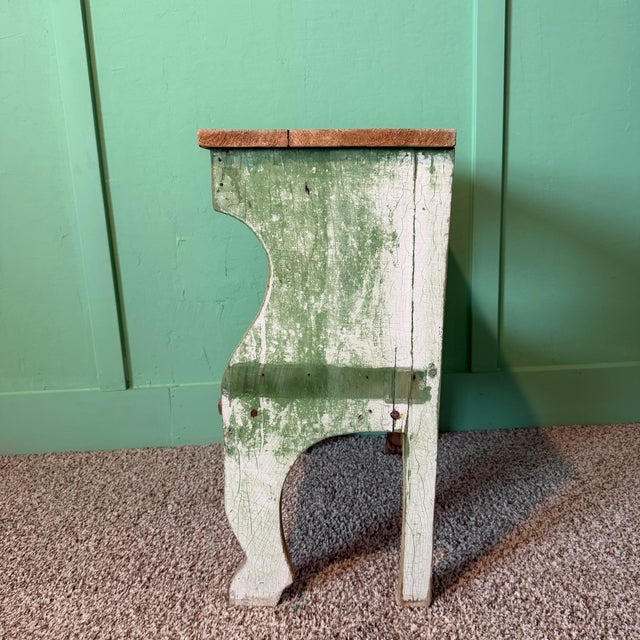 Mid 20th Century Vintage Primitive Rustic Wash Stand Side Table For Sale - Image 5 of 11