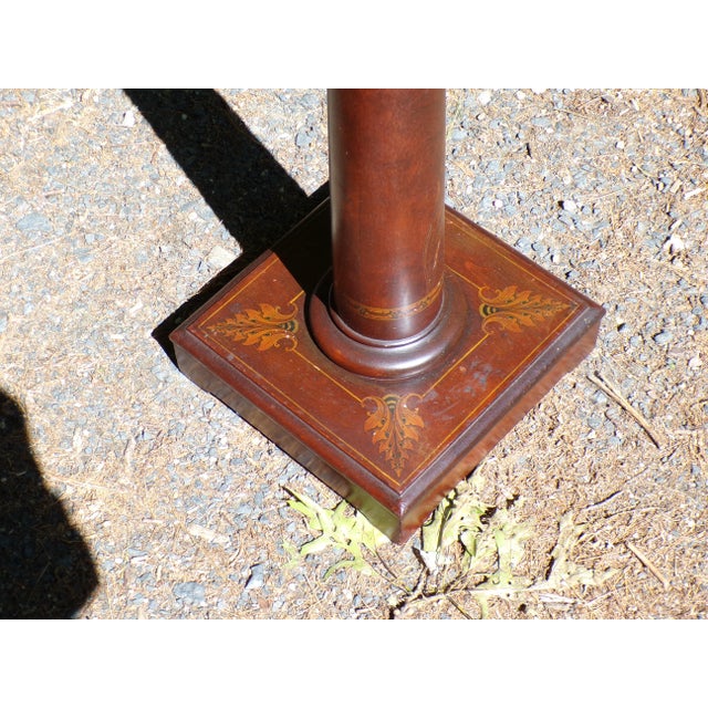 Antique Art Nouveau Mahogany Pedestal Plant Bust Stand For Sale - Image 14 of 18