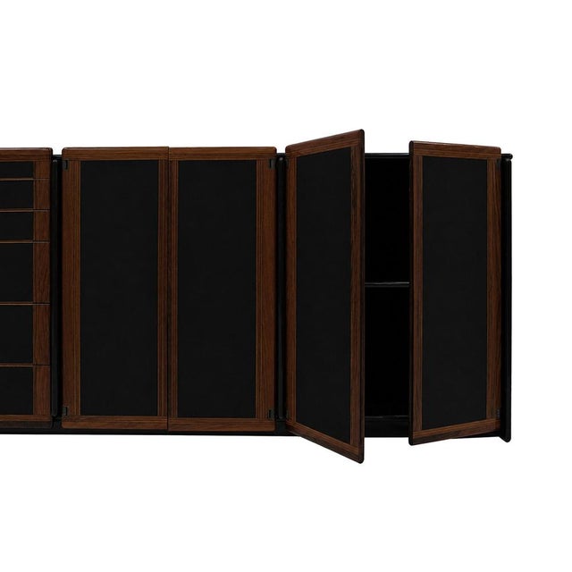 1970s Mid-Century Italian Black Lacquered Wood Sideboard by Afra and Tobia Scarpa, 1970s For Sale - Image 5 of 13