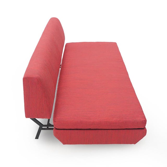 Metal Red Fabric Sofabed, 1960s For Sale - Image 7 of 13