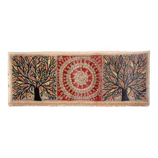 National Award-Winning Artist Mamta Devi Hand-Painted Madhubani Tree of Life Painting For Sale