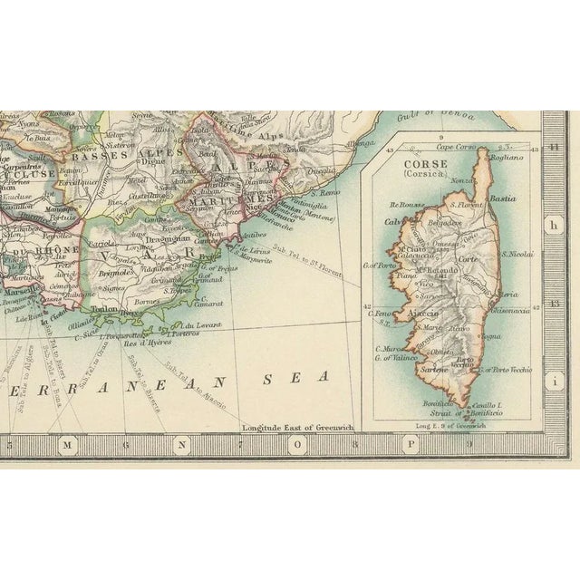 Antique Map of France, 1903 For Sale - Image 6 of 10