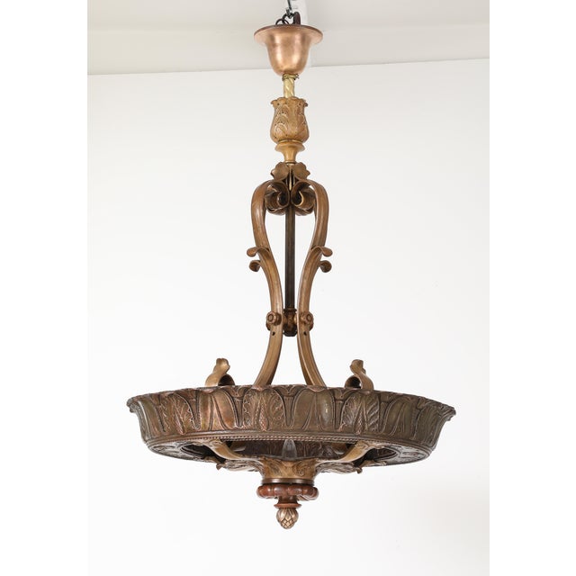 1930's French Bronze Chandelier For Sale - Image 16 of 18