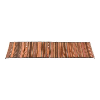 Mid-Century Modern Hand-Woven Afghan Kilim Flat Weave Runner Rug For Sale