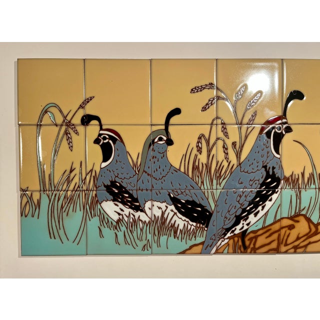 Set of 24 L. Kuhne Southwest Quail Covey Signed Ceramic Art Tiles For Sale - Image 4 of 9