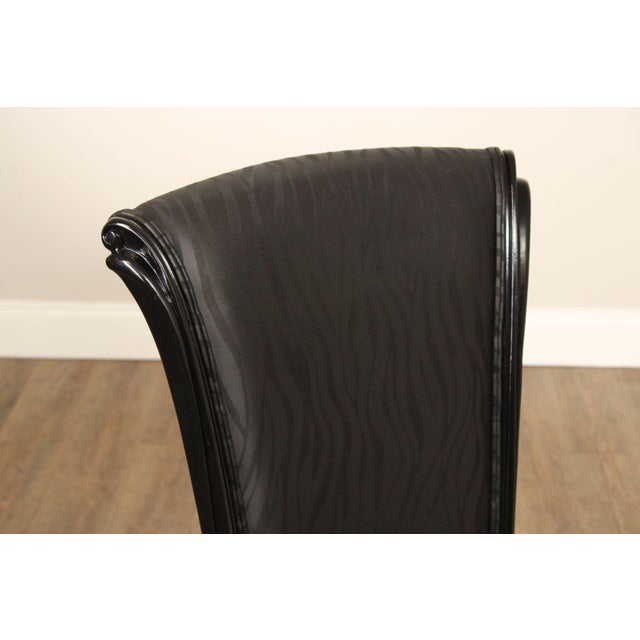 Italian Art Deco Style Set of Eight Ebonized Dining Chairs For Sale - Image 4 of 18