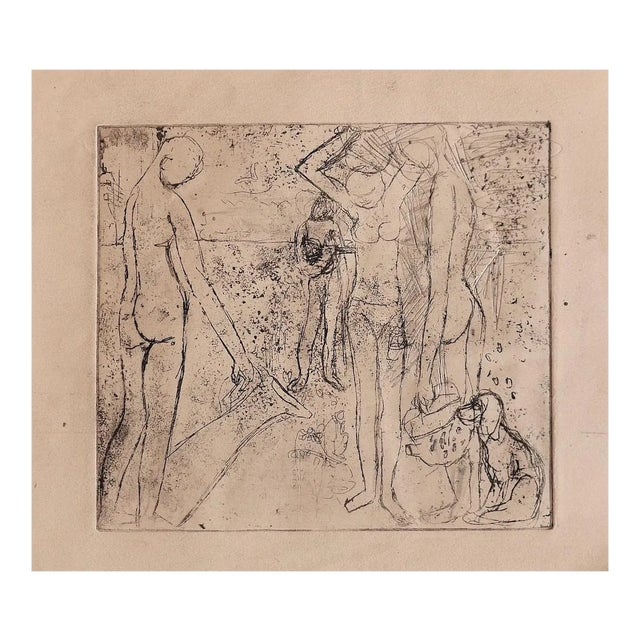 Figures - Original Etching - Mid-20th Century For Sale