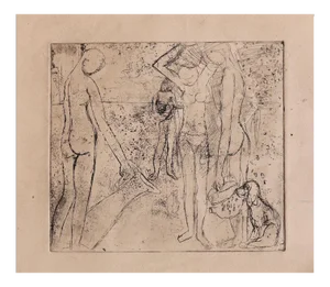 Figures - Original Etching - Mid-20th Century