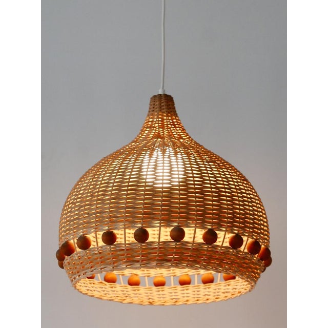 Mid-Century Modern Rattan Tulip Pendant Lamp, Germany, 1960s For Sale - Image 10 of 18