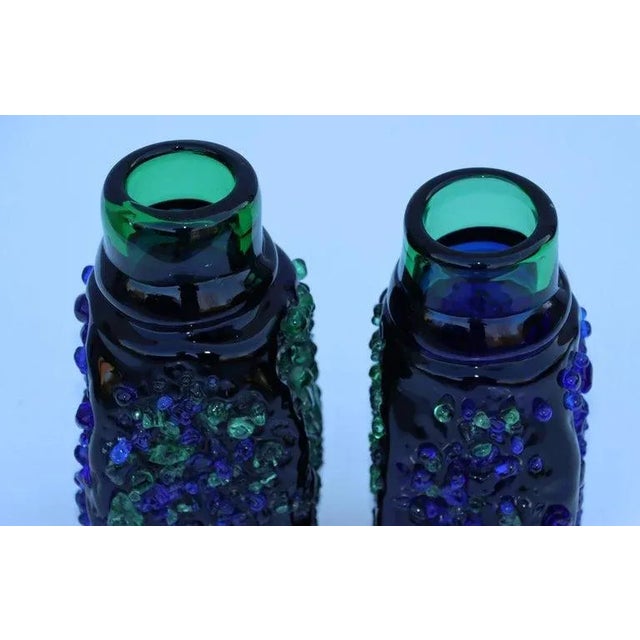1940s Brutalist Style Murano Glass Vases - A Pair For Sale - Image 9 of 13