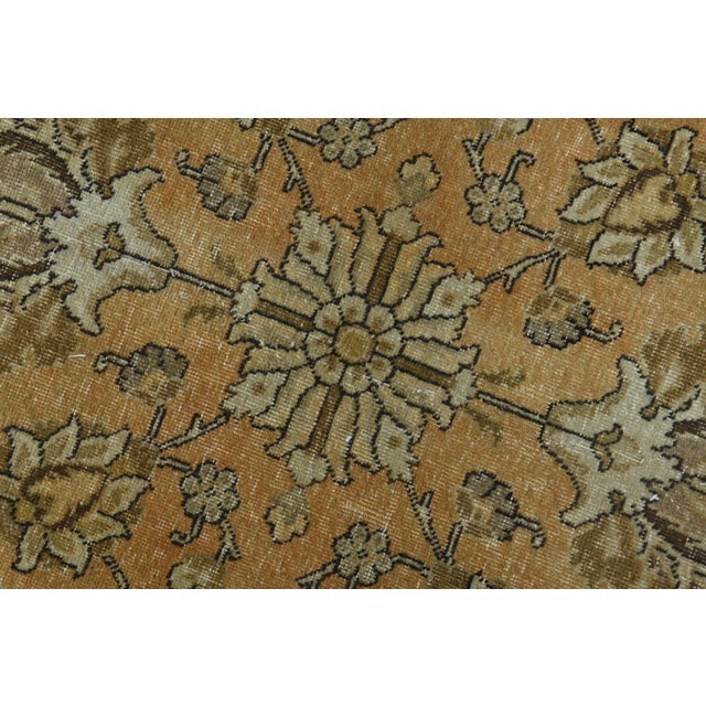 1970s Vintage Persian Handmade Wool Cotton Orange Area Rug For Sale - Image 10 of 11