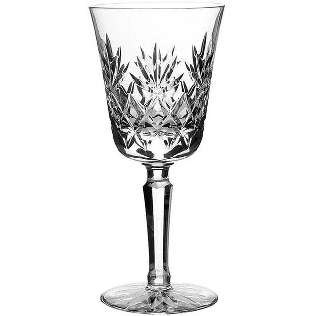 Pair of Lenox blown glass crystal wine glasses in the Charleston pattern. Height: 6 3/4 in Width: 2 7/8 in