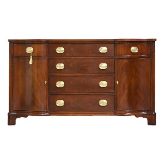 Mid Century Regency Style Mahogany Serpentine Front Buffet by Morganton Furniture For Sale