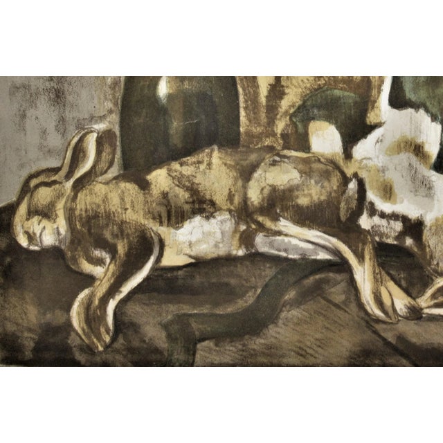 Impressionist Maurice Mourlot, Nature Morte aux Lapins (Still Life with Rabbits), Circa 1950 For Sale - Image 3 of 6